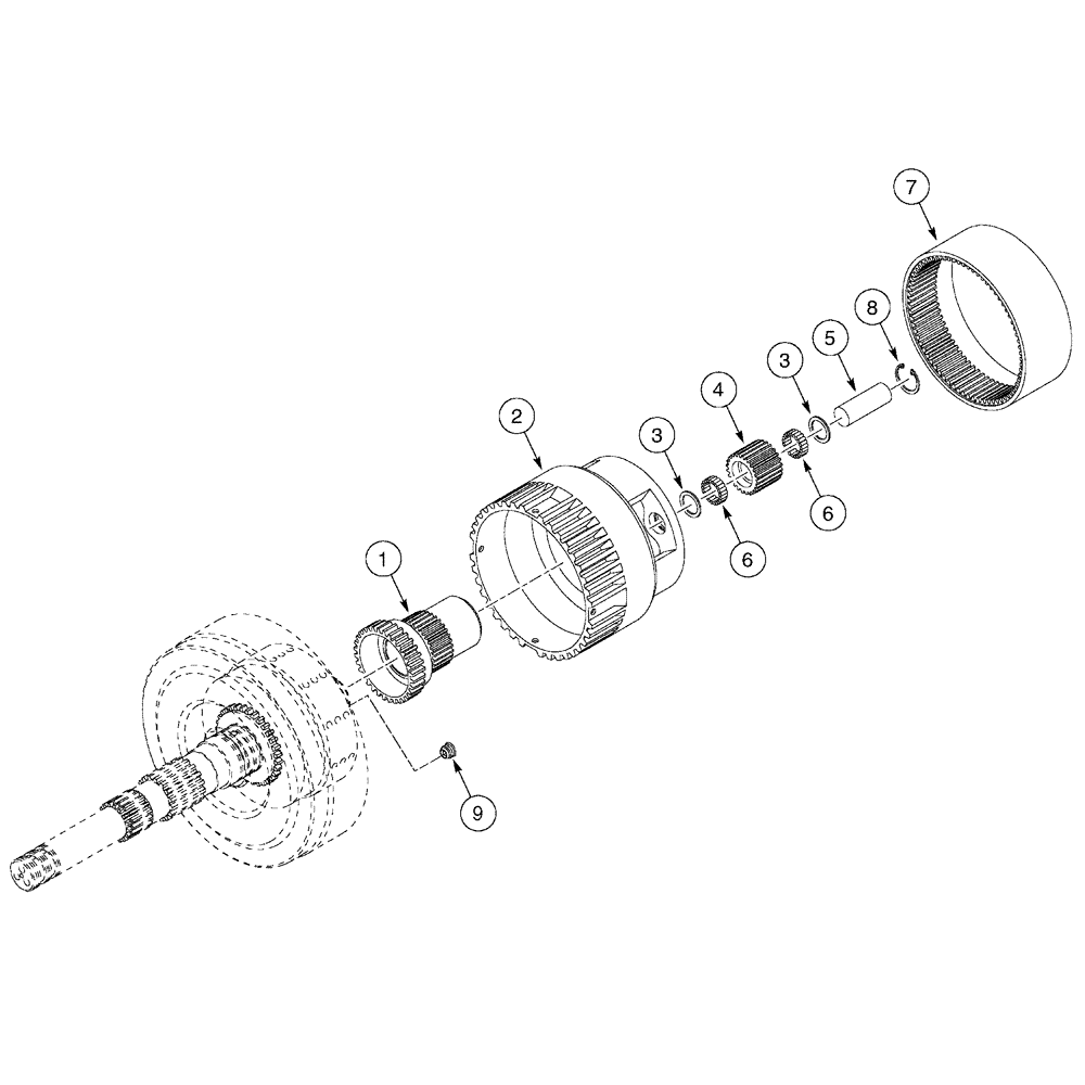 Схема запчастей Case 960 - (06-14) - TRANSMISSION PLANETARY (06) - POWER TRAIN