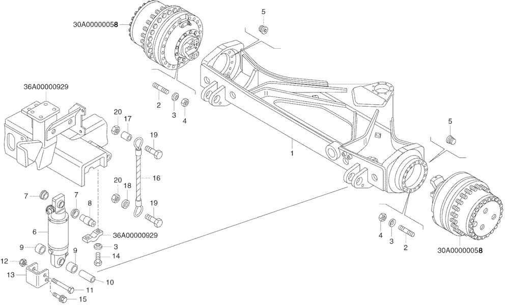 Схема запчастей Case 335 - (38A00030641[001]) - FRONT SUSPENSION (87451876) (25) - FRONT AXLE SYSTEM