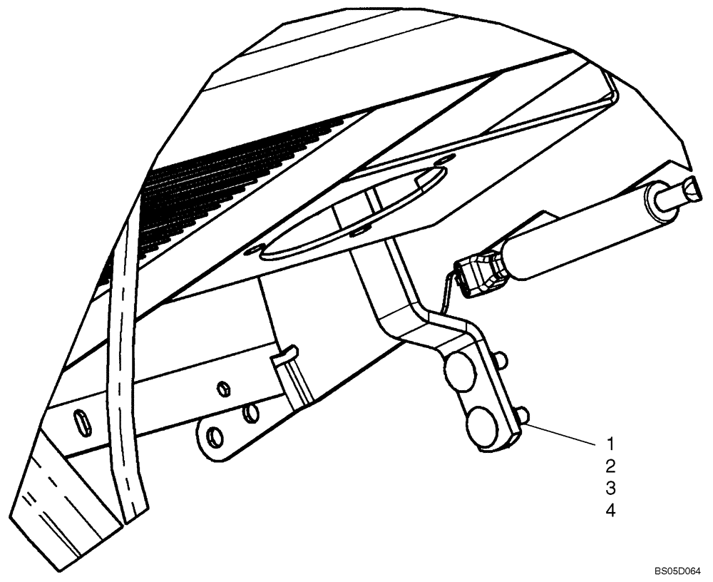 Схема запчастей Case 450 - (09-32) - AIR CONDITIONING, HOOD - LOCK (09) - CHASSIS