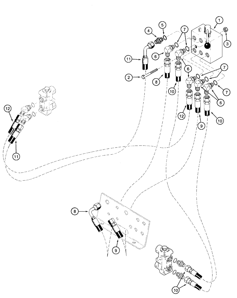 Схема запчастей Case 960 - (08-62) - HYDRAULICS VALVE, SELECTOR (08) - HYDRAULICS