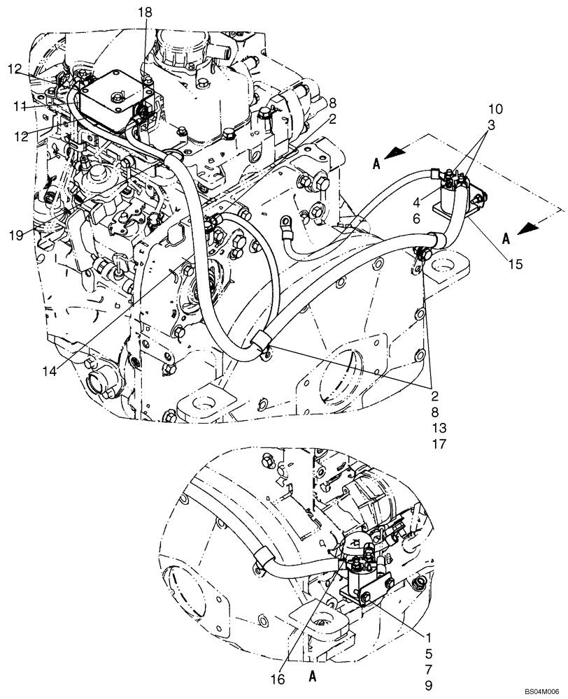 Схема запчастей Case 435 - (02-05) - GRID HEATER (02) - ENGINE