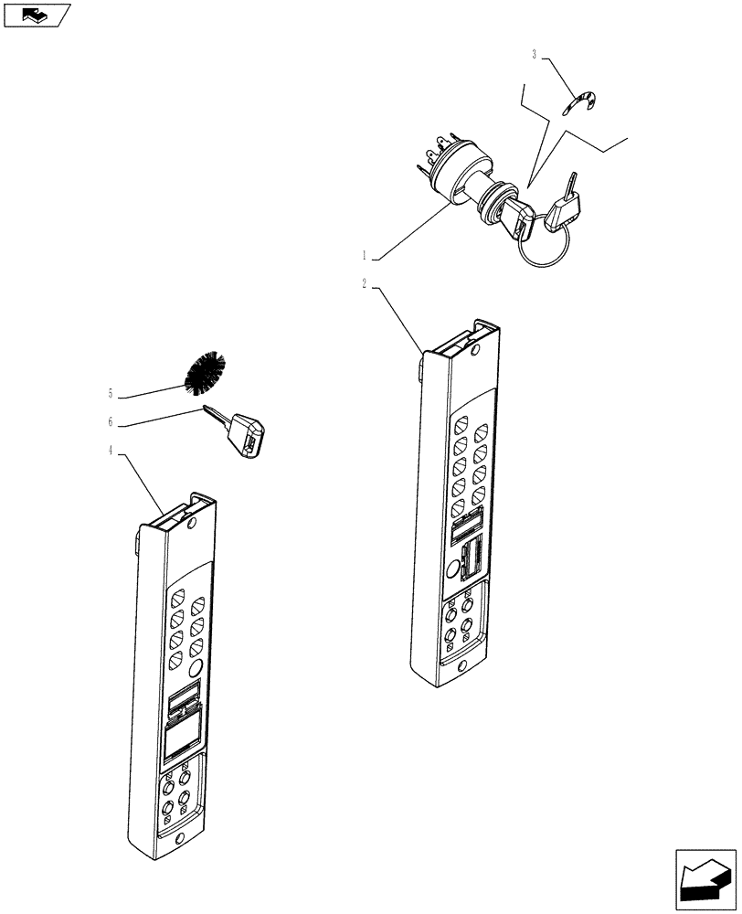 Схема запчастей Case SV185 - (55.201.AH) - IGNITION AND DISPLAY, KEYED/KEYLESS CASE (ALL CASE) (55) - ELECTRICAL SYSTEMS