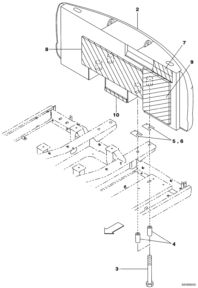 Схема запчастей Case CX290B - (09-04) - COUNTERWEIGHT - SOUNDPROOFING (09) - CHASSIS/ATTACHMENTS