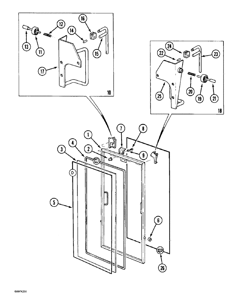 Схема запчастей Case 888 - (9E-14) - CAB WINDSHIELD (09) - CHASSIS