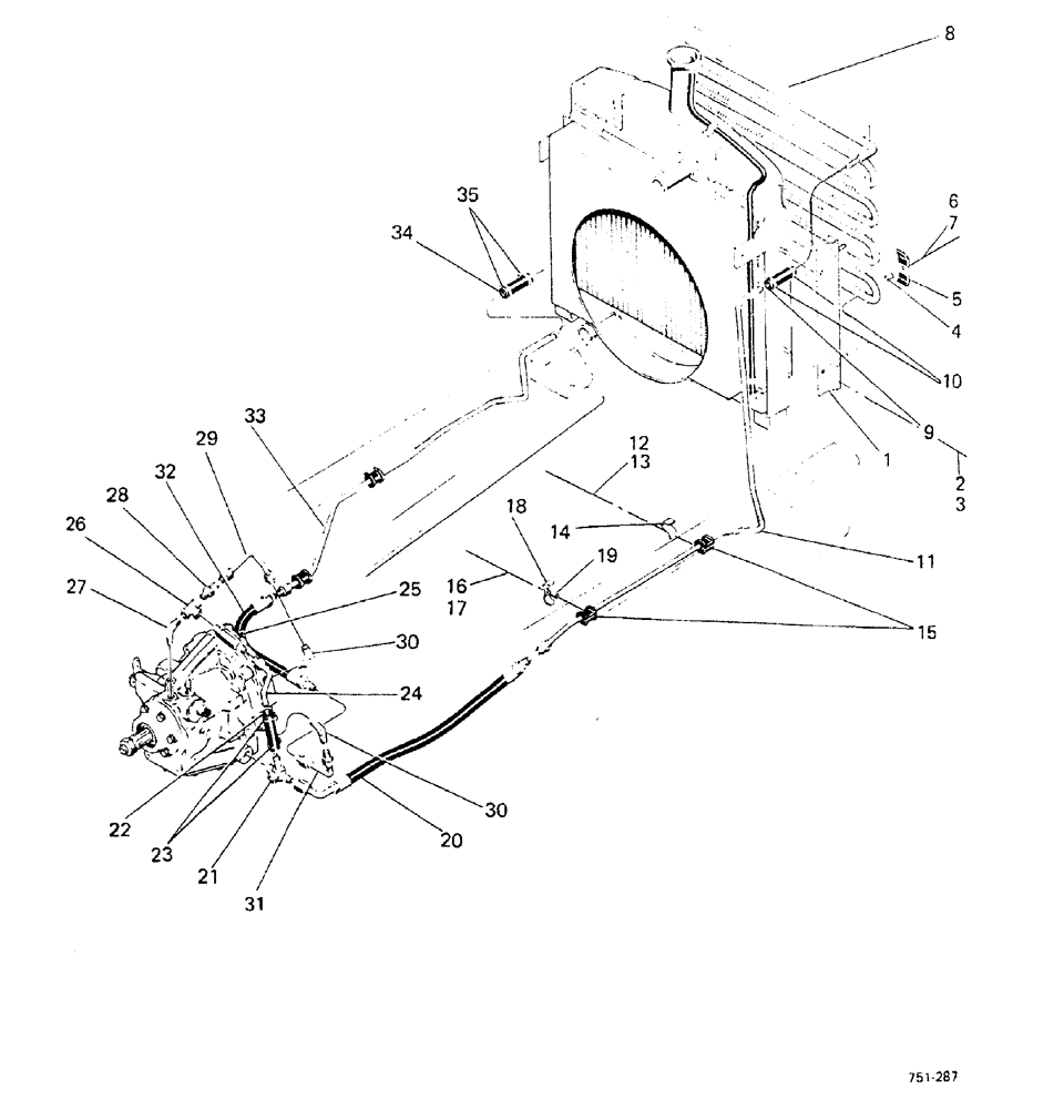 Схема запчастей Case 580F - (148) - HYDRAULIC, POWER SHUTTLE TRANSMISSION, WITH OIL COOLER PEERLESS (21) - TRANSMISSION