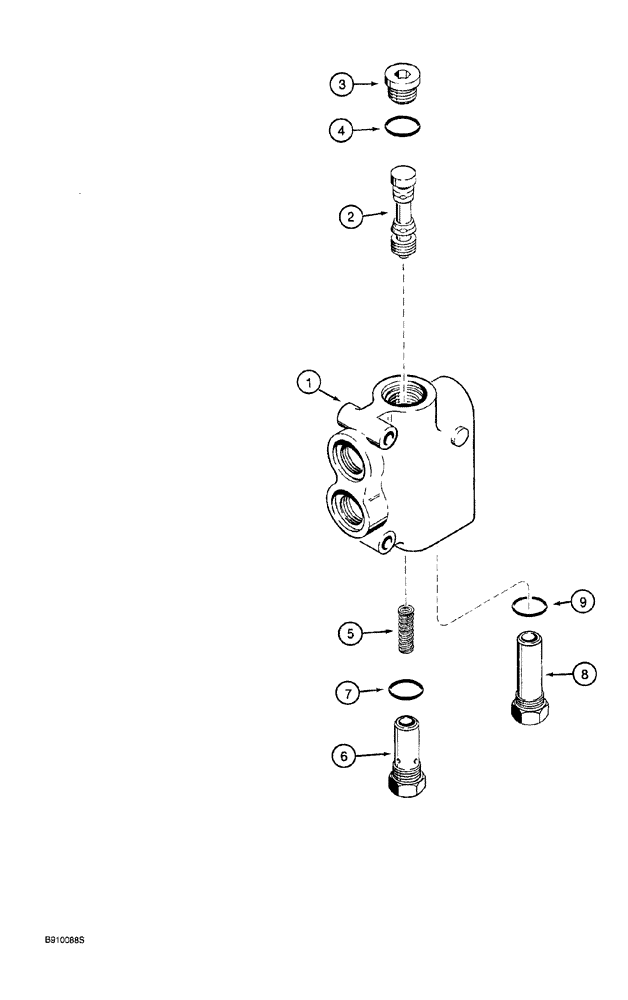 Схема запчастей Case 760 - (05-040) - PRIORITY FLOW DIVIDER VALVE - H672904, P.I.N. JAF0022965 AND AFTER (41) - STEERING