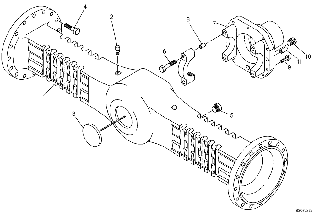 Схема запчастей Case 21E - (02.062[2988325000]) - FRONT AXLE HOUSING (25) - FRONT AXLE SYSTEM