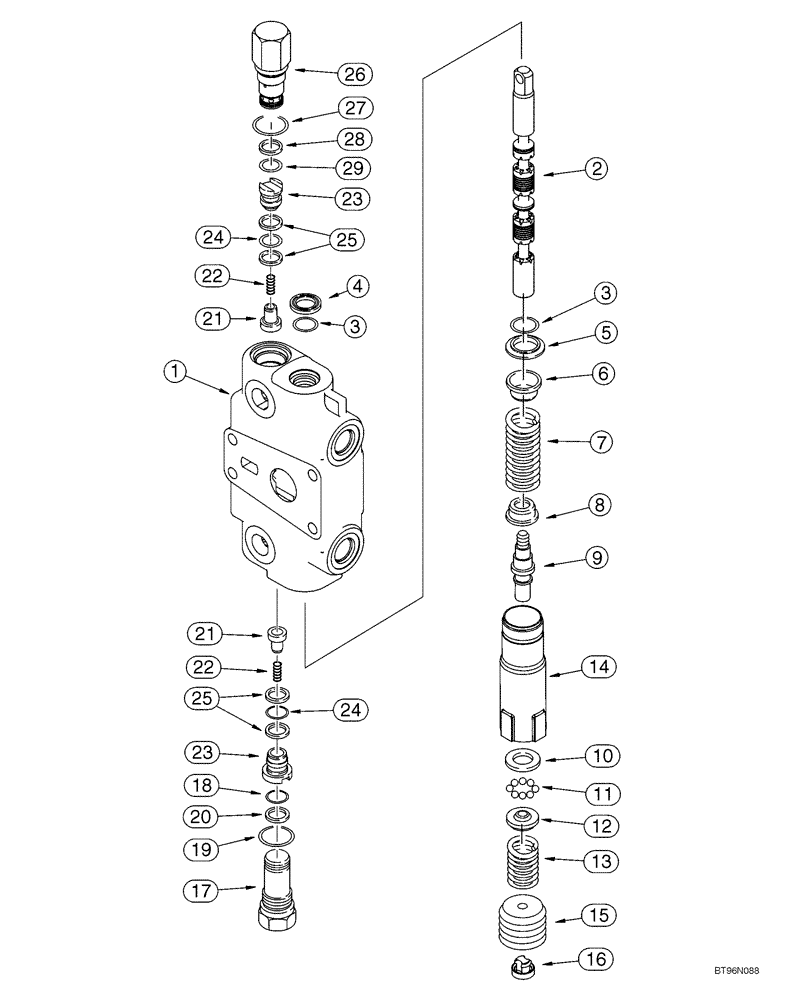 Схема запчастей Case 1150H_IND - (08-24) - SECTION ASSEMBLY - LIFT (08) - HYDRAULICS