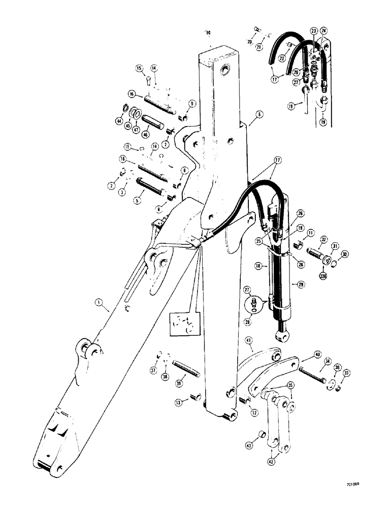 Схема запчастей Case 33 - (084) - MECHANICALLY EXTENDABLE DIPPER, BACKHOE SN. 4141636 AND AFTER 