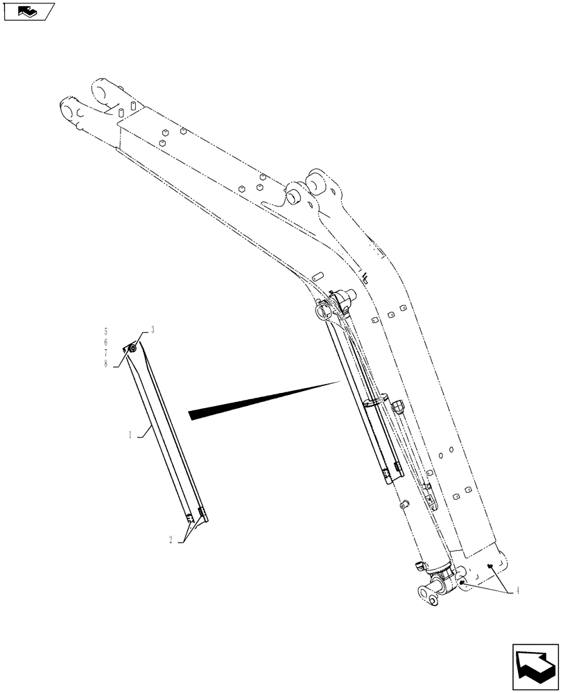 Схема запчастей Case CX55BMSR - (03-003[00]) - BOOM GROUP (84) - BOOMS, DIPPERS & BUCKETS