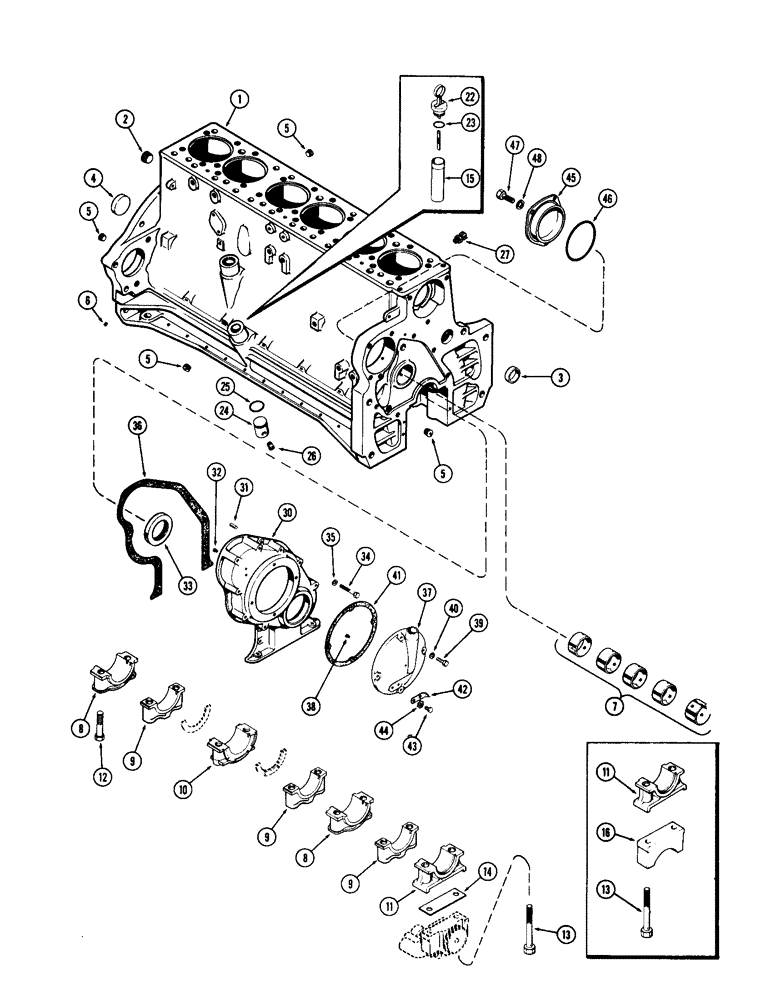 Схема запчастей Case W9C - (036) - CYLINDER BLOCK ASSEMBLY, (377) SPARK IGNITION ENGINE (02) - ENGINE