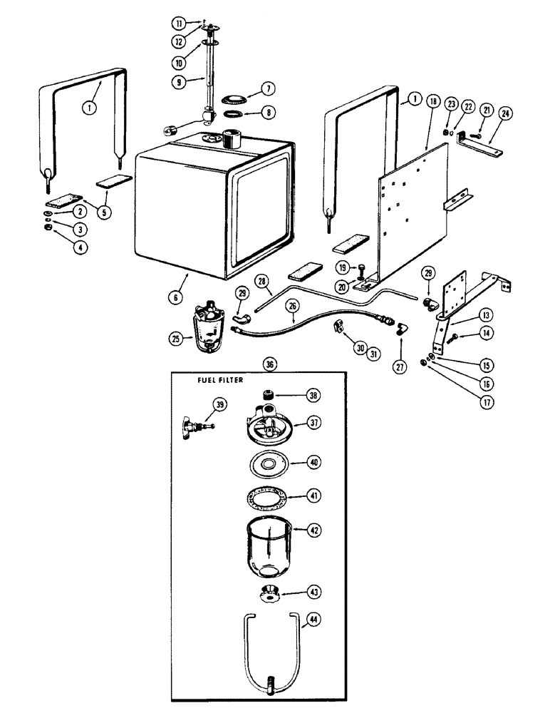 Схема запчастей Case W5A - (066) - FUEL TANK, (188) SPARK IGNITION ENGINE, FUEL FILTER (03) - FUEL SYSTEM