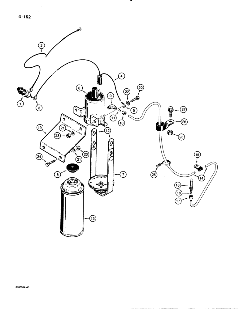 Схема запчастей Case 1455B - (4-162) - COLD START SYSTEM (04) - ELECTRICAL SYSTEMS