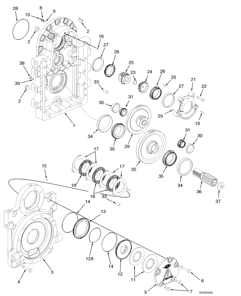 Схема запчастей Case 750L - (06-07) - FINAL DRIVE ASSY, DROP HOUSING (06) - POWER TRAIN