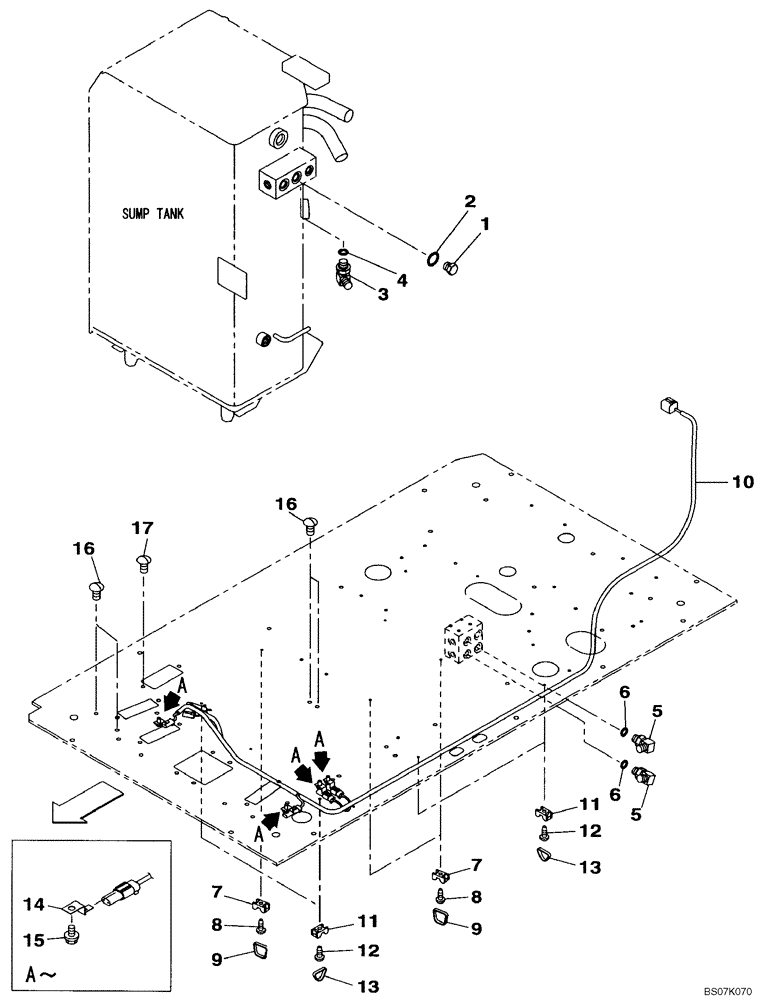 Схема запчастей Case CX130B - (08-96) - HYDRAULIC CIRCUIT - OPTIONAL (3-WAY) - PLUG, BLANK-OFF - WITH DOZER BLADE (08) - HYDRAULICS