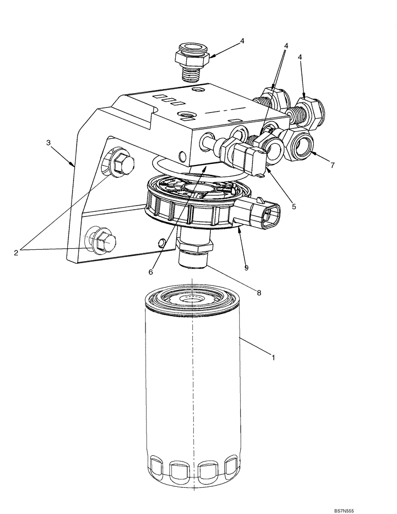 Схема запчастей Case 521E - (03-03) - FILTER, FUEL (03) - FUEL SYSTEM