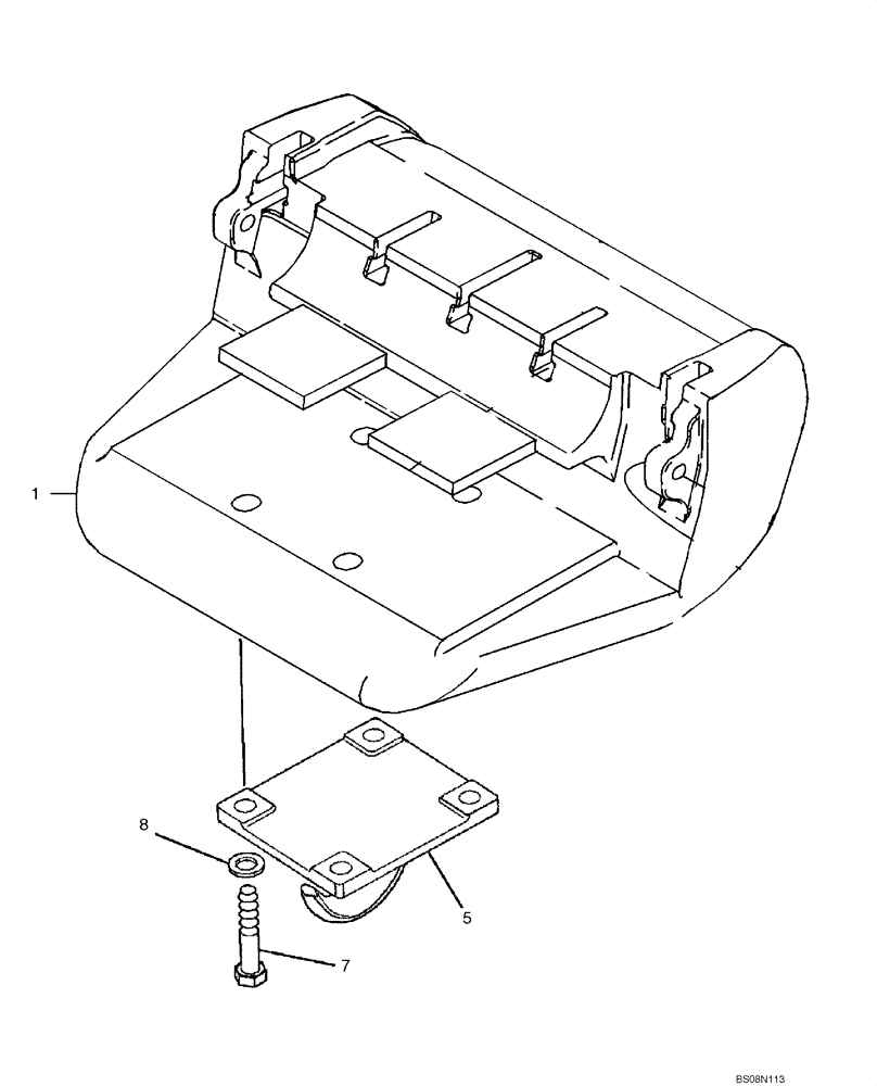 Схема запчастей Case 850L - (09-06) - COUNTERWEIGHT, FRONT - HOOK, TOWING (09) - CHASSIS/ATTACHMENTS