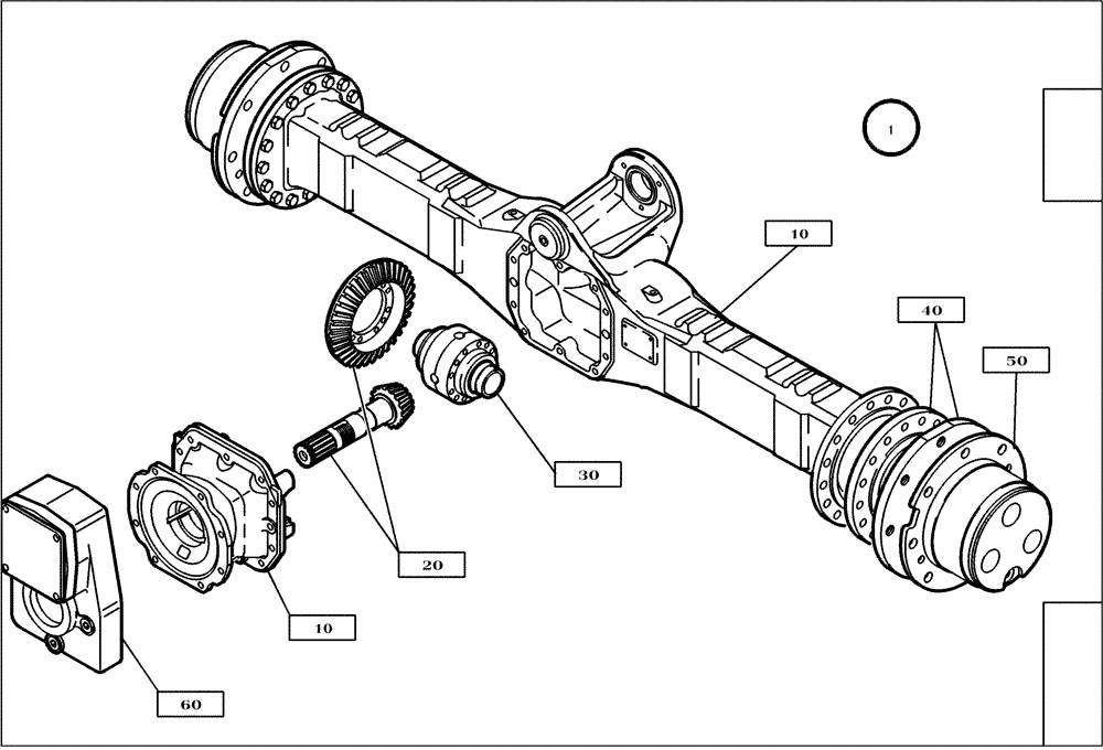 Схема запчастей Case 321E - (02.026[2988916000]) - REAR AXLE SELF-LOCKING (27) - REAR AXLE SYSTEM