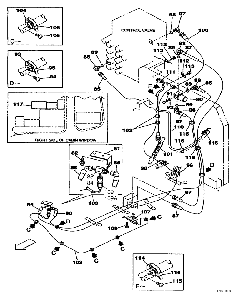 Схема запчастей Case CX210 - (08-52C) - HYDRAULICS, AUXILIARY - SINGLE ACTING CIRCUIT, HAND OPERATED (08) - HYDRAULICS