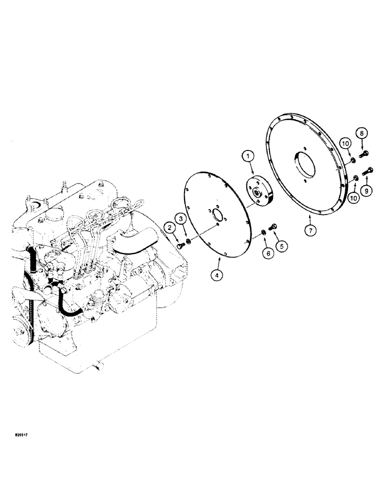 Схема запчастей Case W4 - (070) - FLYWHEEL COVER AND PUMP MOUNTING PLATE, FOR 2.1 LITRE ENGINE, USED ON TRACTOR SN 1205397, 1205402 (06) - POWER TRAIN