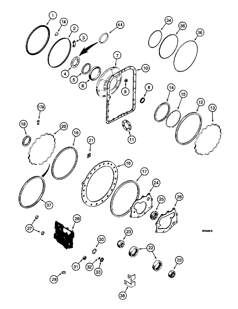 Схема запчастей Case W14 - (312) - TRANSMISSION, TRANSMISSION OVERHAUL KIT (06) - POWER TRAIN