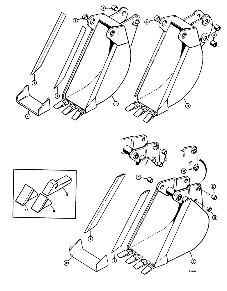 Схема запчастей Case 34 - (114) - BACKHOE BUCKETS (OPTIONAL TYPES) 