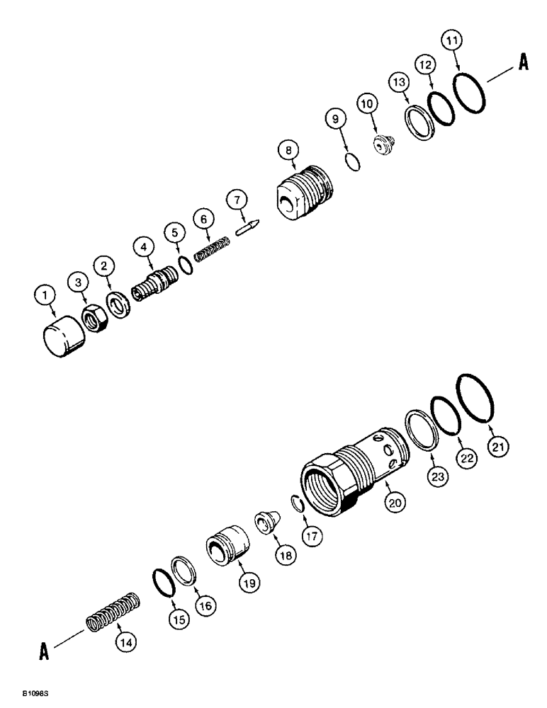 Схема запчастей Case 721B - (8-048) - CIRCUIT RELIEF VALVE - 1978297C2 (08) - HYDRAULICS