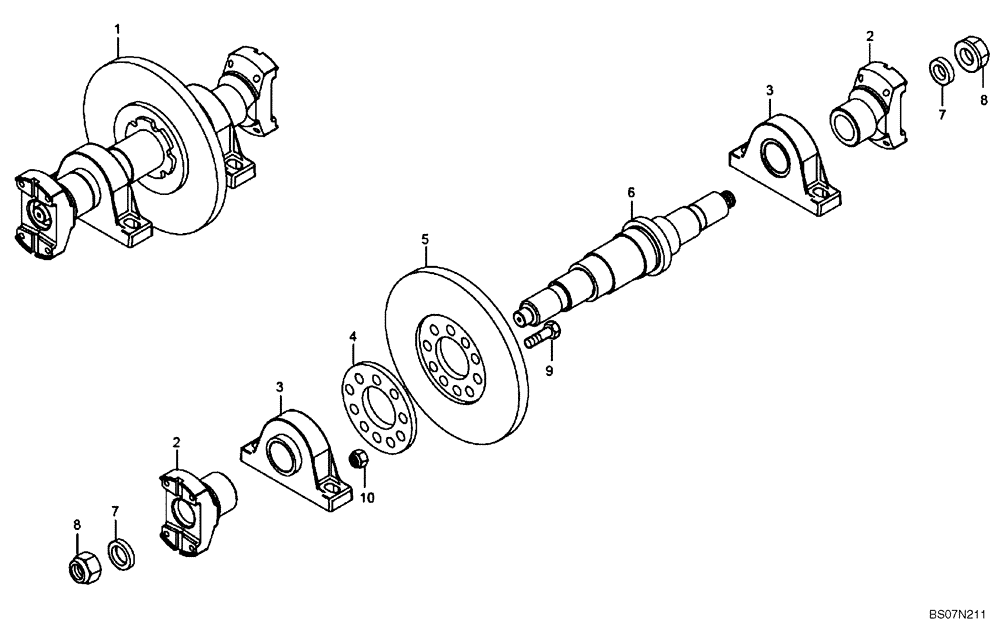 Схема запчастей Case 330B - (24FG0010051[001]) - PROPELLER SHAFT (89500424390) (03) - Converter / Transmission