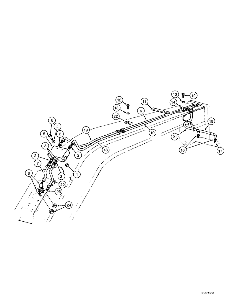 Схема запчастей Case 885 - (08.22[00]) - FRONT AXLE HYDRAULIC CIRCUIT - TILT (08) - HYDRAULICS