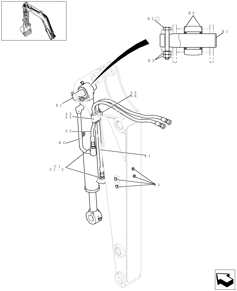 Схема запчастей Case CX20B - (876-01[1]) - ARM HYD.LINES (0.98M) (35) - HYDRAULIC SYSTEMS