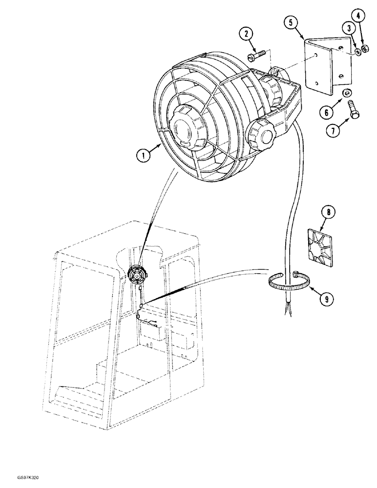 Схема запчастей Case 170C - (4-28) - CAB FAN (04) - ELECTRICAL SYSTEMS