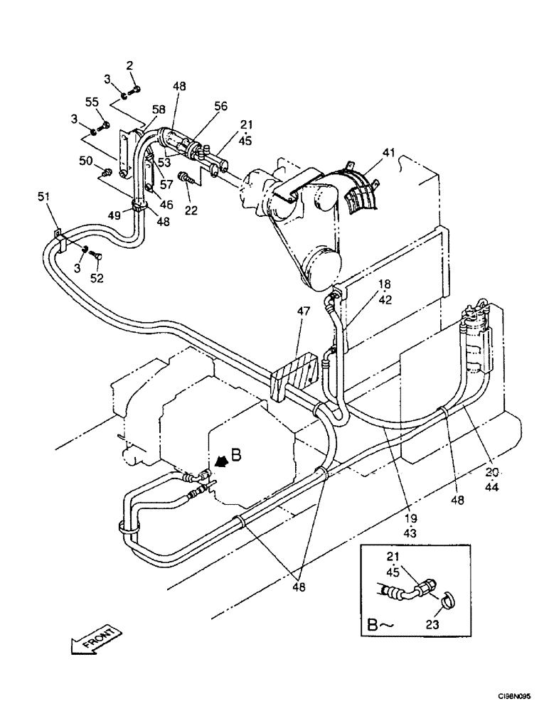 Схема запчастей Case 9007B - (9-50) - CAB AIR CONDITIONING - AIR CIRCUIT (09) - CHASSIS