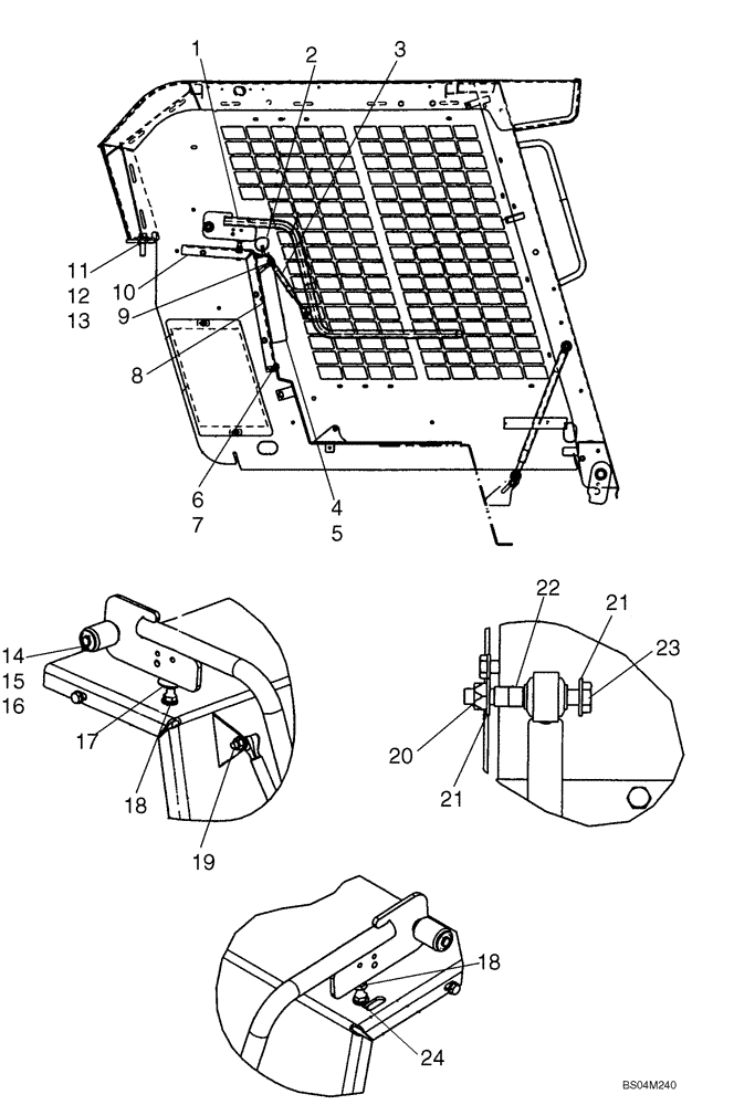 Схема запчастей Case 440CT - (09-24) - SEAT BAR (09) - CHASSIS