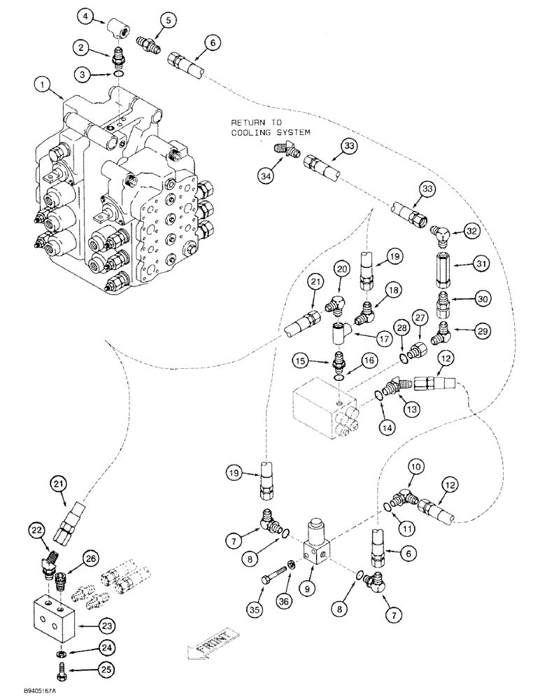 Схема запчастей Case 9030 - (8-34) - HYDRAULIC CONTROL CIRCUIT, CUSHION VALVE HYDRUALICS (08) - HYDRAULICS