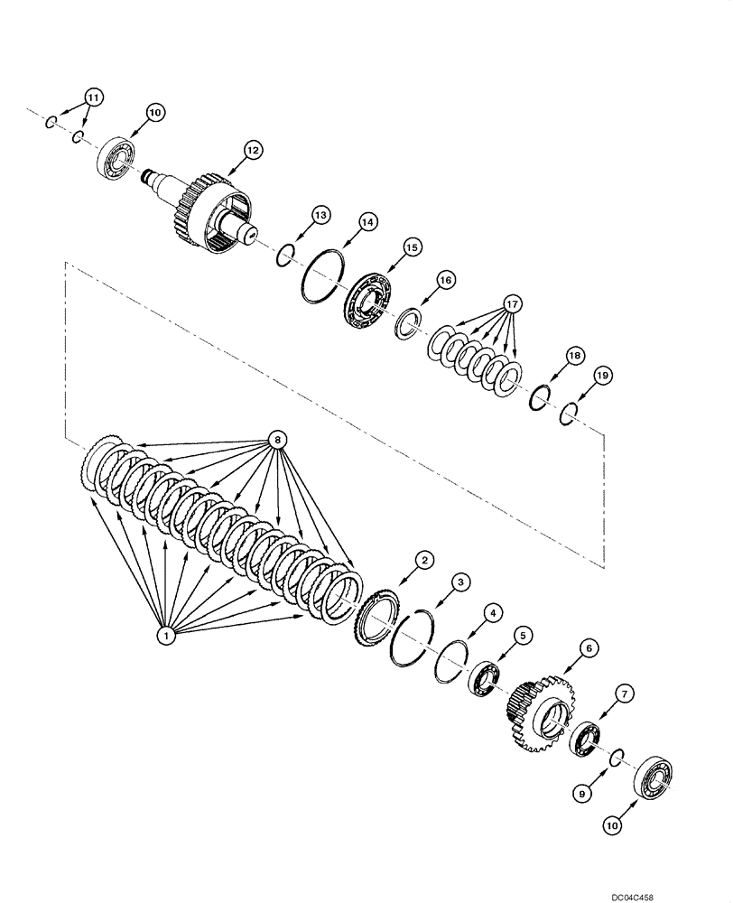 Схема запчастей Case 845 - (06.10[00]) - TRANSMISSION - 3RD SPEED AXLE (06) - POWER TRAIN