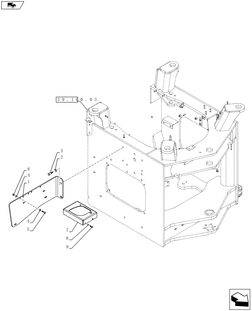 Схема запчастей Case 821F - (90.116.06) - FENDERS, REAR SUPPORT STANDARD (90) - PLATFORM, CAB, BODYWORK AND DECALS