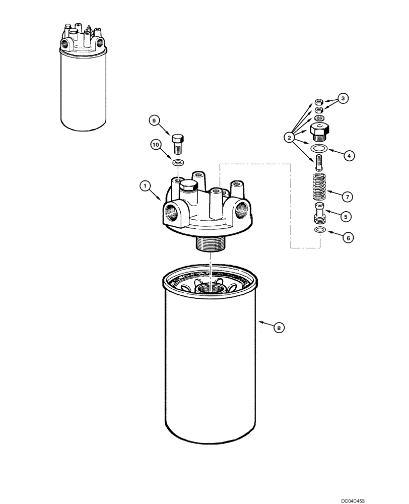 Схема запчастей Case 845 - (06.05[00]) - TRANSMISSION OIL FILTER (06) - POWER TRAIN