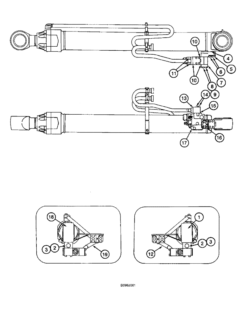 Схема запчастей Case 9060B - (8-184) - LOAD HOLDING OPTION, BOOM CYLINDERS WITH HOLDING VALVES (08) - HYDRAULICS