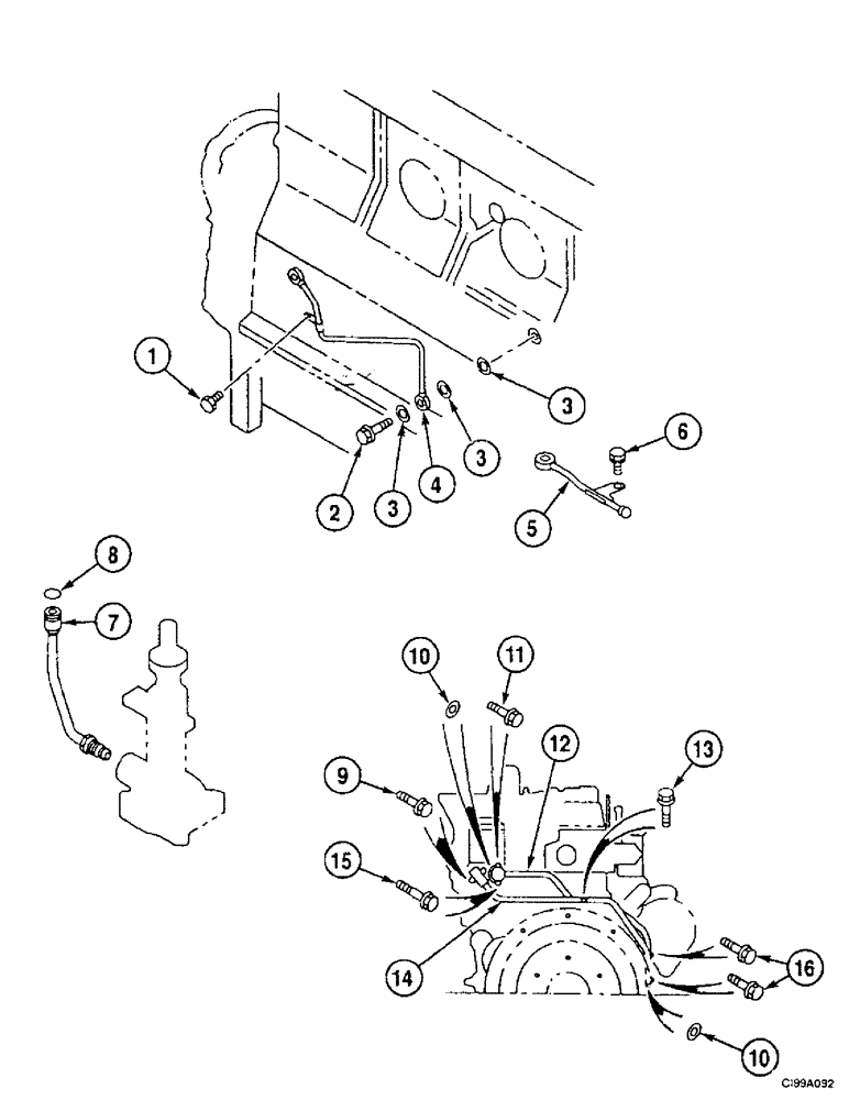 Схема запчастей Case 9007B - (2-30) - OIL CIRCUIT - ENGINE (02) - ENGINE