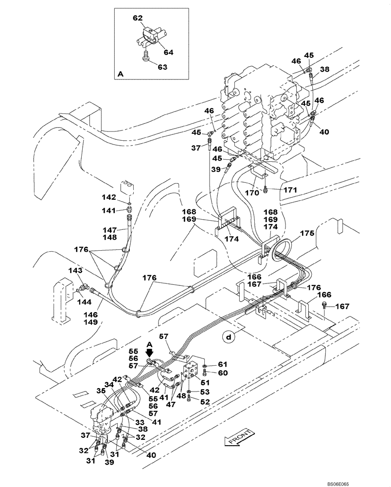 Схема запчастей Case CX800 - (08-027-01[01]) - HYDRAULIC CIRCUIT - TRAVEL PILOT (WITH VALVE, PRESSURE RELIEF) (08) - HYDRAULICS