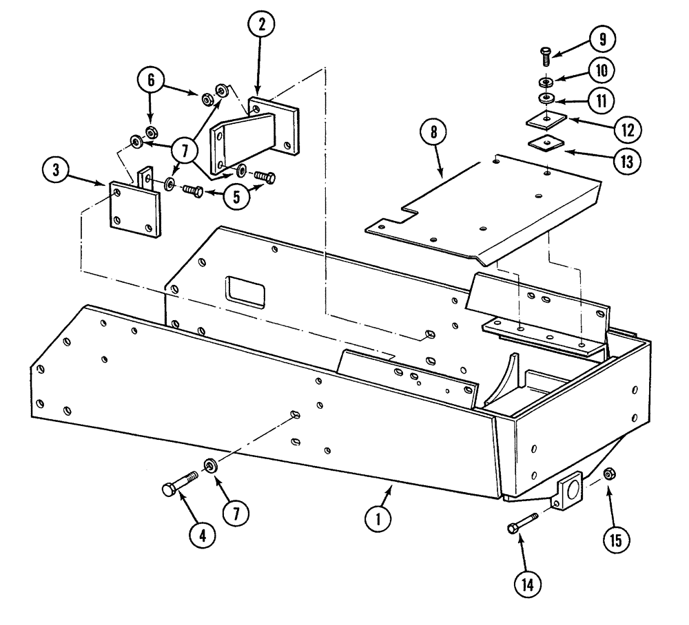 Схема запчастей Case 380B - (9-04) - FRONT BOLSTER ( FABRICATED) - LOADER EQUIPPED TRACTOR (09) - CHASSIS