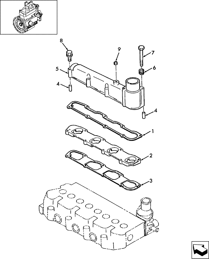 Схема запчастей Case 420CT - (02-13) - INTAKE MANIFOLD (02) - ENGINE