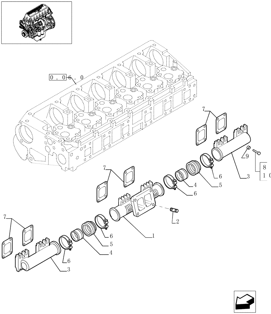 Схема запчастей Case F3AE0684L E906 - (0.07.8[01]) - EXHAUST MANIFOLD (504138729) 