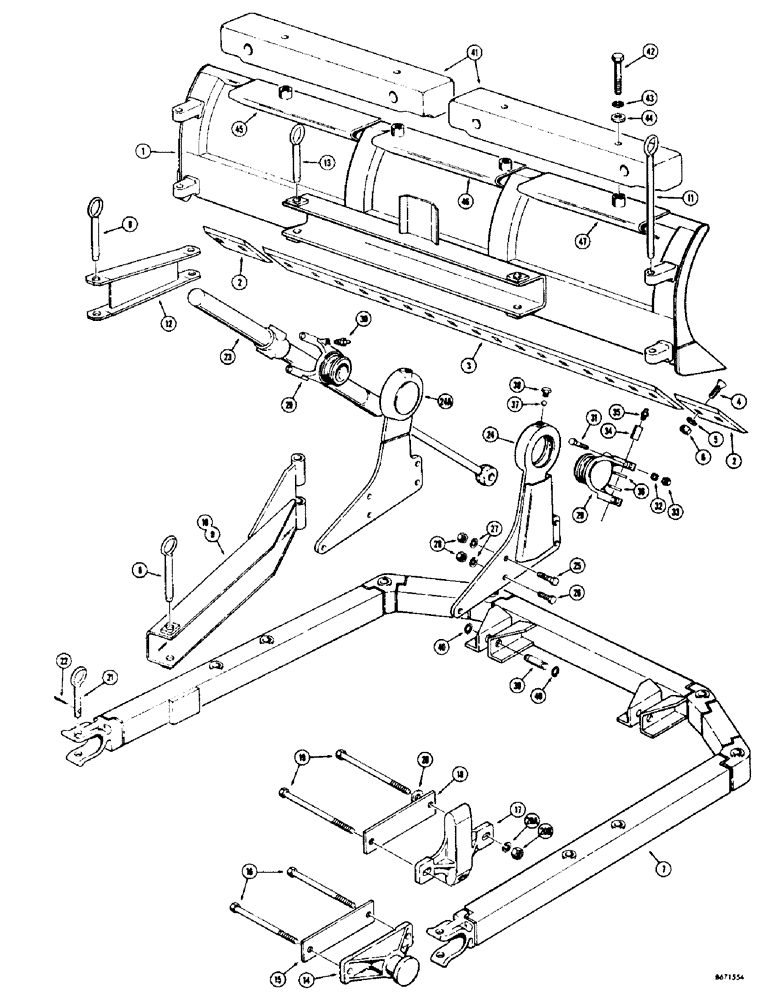 Схема запчастей Case 310G - (164) - MECHANICAL ANGLING DOZER (05) - UPPERSTRUCTURE CHASSIS