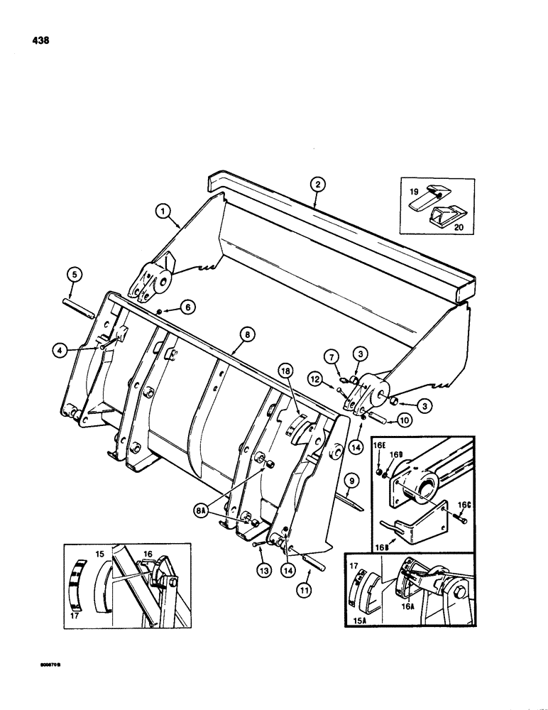 Схема запчастей Case 580D - (438) - CLAM BUCKET (09) - CHASSIS/ATTACHMENTS