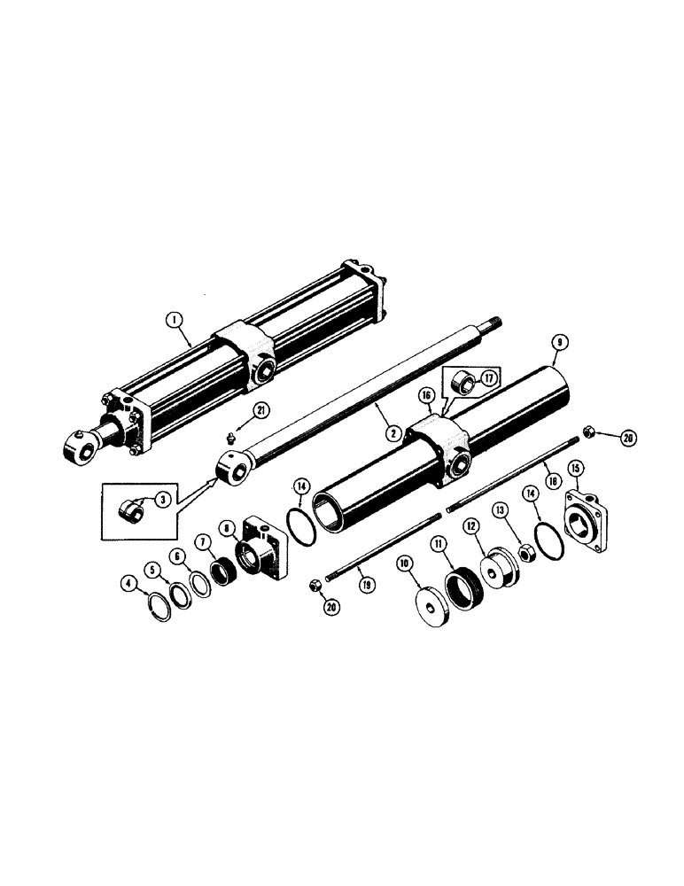 Схема запчастей Case 600 - (276) - HYDRAULIC CYLINDER ASSEMBLY - BACKHOE SWING, TUBE, PISTON ROD, (07) - HYDRAULIC SYSTEM