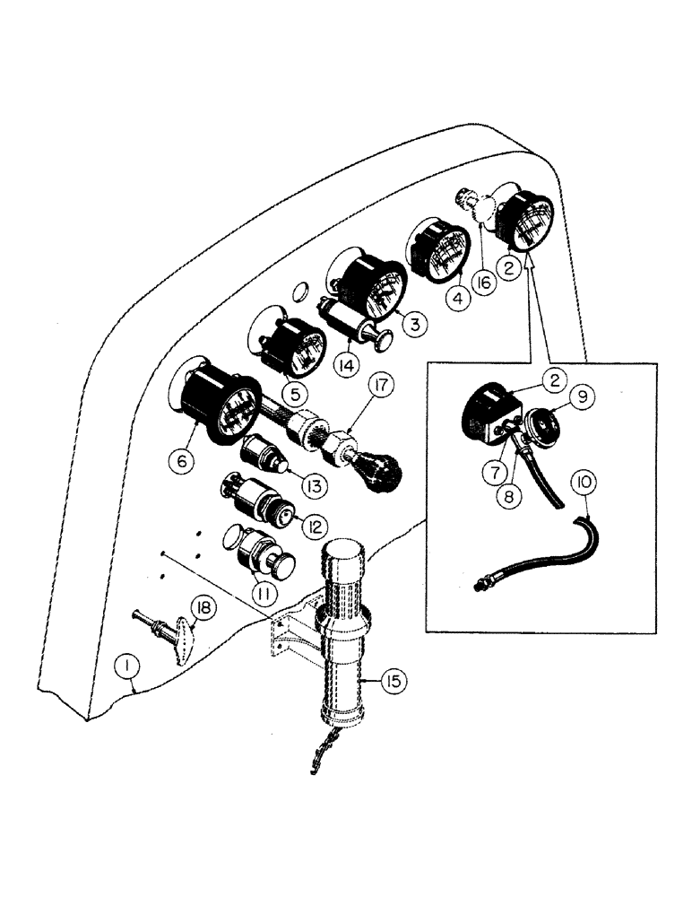 Схема запчастей Case 800 - (094) - INSTRUMENT INSTALLATION, GAUGES, SWITCHES, INSTRUMENTS (06) - ELECTRICAL SYSTEMS