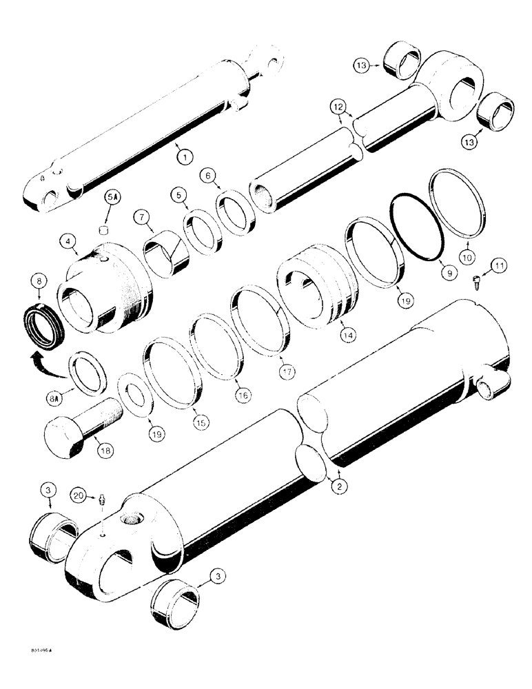 Схема запчастей Case 35A - (40) - G103252 AND G103253 STABILIZER CYLINDER 