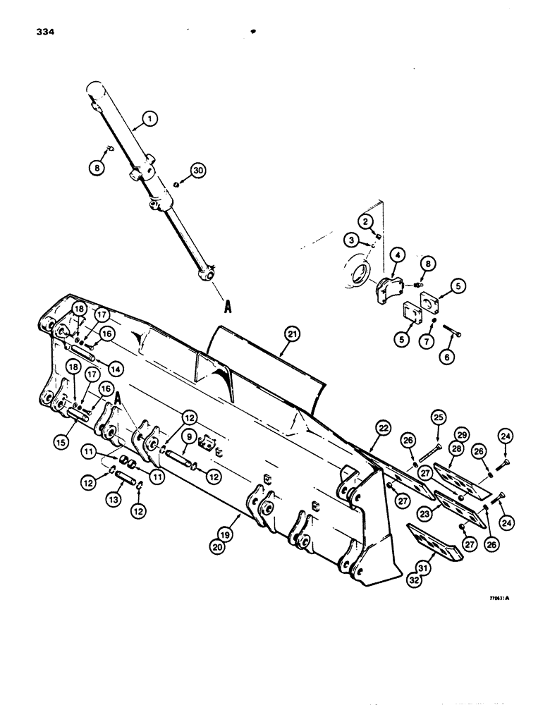 Схема запчастей Case 850B - (334) - TILT DOZER BLADE (05) - UPPERSTRUCTURE CHASSIS