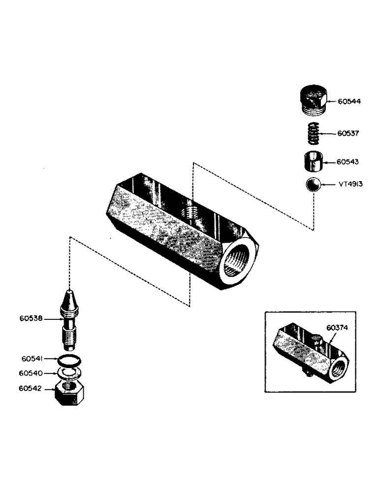 Схема запчастей Case 310B - (41) - 60374 FLOW CONTROL VALVE 